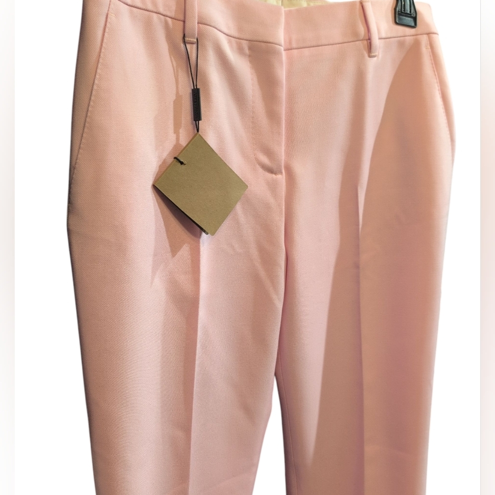 Nwt Burberry Light Pink Women's Pants Wool Lined Dress Career Stylish 4 - Picture 3 of 12